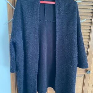 Classic Black Open-Front Women’s Cardigan Sweater